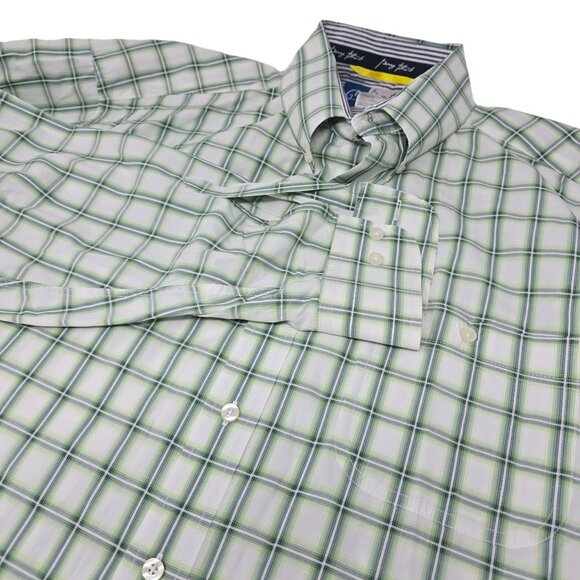 Wrangler George Strait Button Down Shirt XXL Men's White Green Plaid Long Sleeve - Picture 1 of 5